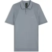 BOSS Polo en maille de coton mélangé avec Structure bodymapping
