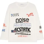 Bershka T-Shirt bleu / rouge cerise / noir / blanc