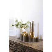 Sirius Home Set de bougies LED sur tige Smilla, 6.5 cm, Gris, 2 pièces, Rechargeable (2x)
