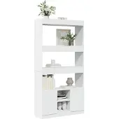vidaXL Highboard blanc 92x33x180 cm Bois composite