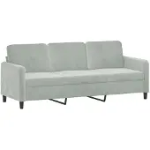 vidaXL Ensemble de canapés 3 pièces gris clair velours