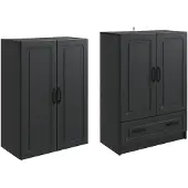 vidaXL Ensemble de meubles , 2 pièces, noir, aggloméré