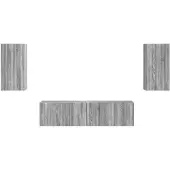 vidaXL Ensemble de meubles TV , 4 pièces, bois aggloméré gris Sonoma
