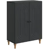 vidaXL Buffet noir 66 x 34,5 x 90 cm en aggloméré