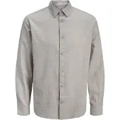 Jack & Jones Esummer Linen Blend Long Sleeve Shirt Gris L Homme