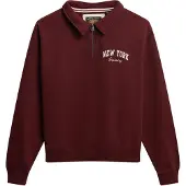 Superdry Sweat-shirt 'Essentials' rouge foncé / blanc