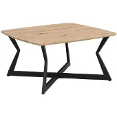 Wohnling Table basse carrée 75 x 75 cm, aspect chêne noir, design, table de salon, table de salon, table de détente, table d'appoint moderne, table basse, style industriel