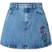 Pieces Jupe 'PCPalma' bleu denim / bordeaux