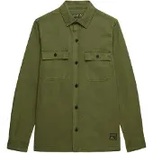 Superdry Homme Chemise Militaire à Manches Longues Khaki Taille: XL