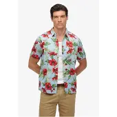 Superdry Chemise 'Hawaiian' bleu clair / vert clair / rouge / bourgogne