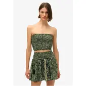 Superdry Femme Haut Bandeau à Motif Cachemire Vert Taille: 36