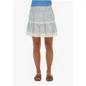 Superdry Printed Lace Trim Short Skirt Beige M Femme