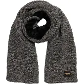 Superdry pour femme. W9310068A Écharpe en tricot torsadé noir (OSFA), Casuel, Classique, Polyester