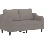 vidaXL Canapé 2 places taupe 140 cm Tissu