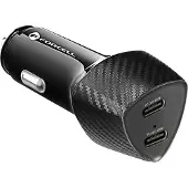 Forcell Chargeur allume-cigare CARBON Type C 3.0 PD20W + Type C 3.0 PD20W CC50-2C noir (Total 40W)