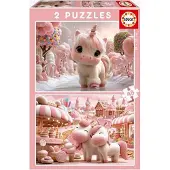 Educa 2 Puzzles - Sweet Unicorns (48 pièces)