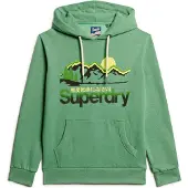 Superdry pour homme. M2013708A Sweat à capuche graphique Great Outdoors vert (S), Casuel, Coton, Le coton biologique, Durable