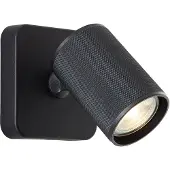 Brilliant Spot mural Marty, noir, IP20, douille GU10, 10 watts, variateur intégré, ampoule LED incluse et remplaçable