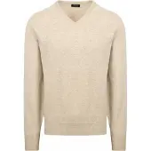 William lockie Pull Col-V Agneline Linen Beige