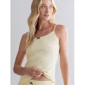 Hey Honey Haut 'Pointelle Top Pastel Yellow' jaune pastel