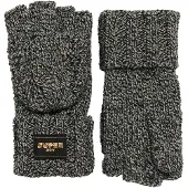 Superdry Femme Tricoté Torsadée Gants, Noir &amp; Gris