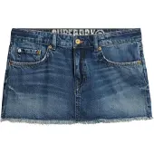 Superdry Jupe bleu denim / rouge sang / blanc