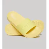 Superdry pour femme. WF310216A Tongs végétaliennes avec logo jaune (40/41), Plat, Aucun, Beachwear