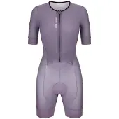 Santini Leaf Short Sleeve Trisuit Violet XS Femme