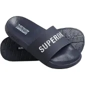 Superdry pour femme. WF310185A Tongs avec logo Code navy (40/41), Plat, Aucun, Casuel, Beachwear, Marine