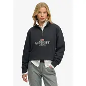 Superdry pour femme. W2012618A Sweatshirt Athletic Essential navy (L), Casuel, Coton, Marine