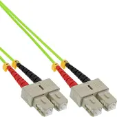 InLine - Cordon de raccordement - SC multi-mode (M) pour SC multi-mode (M) - 5 m - fibre optique - duplex - 50 / 125 microns - OM5 - sans halogène - vert