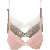 Bonprix Lot de 3 soutiens-gorge push-up avec dentelle