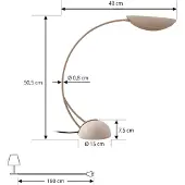 LUCANDE Lampe de Table , Rivera, Beige, Salle à manger, Métal, Moderne