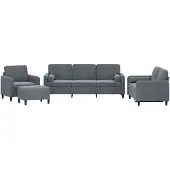 vidaXL Ensemble de canapés 4 pièces avec coussins gris foncé velours