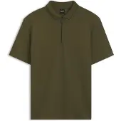 BOSS Polo en piqué avec patte zippée
