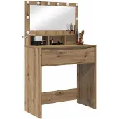 vidaXL Coiffeuse de chambre à coucher Chêne Artisan 80 x 39,6 x 135 cm