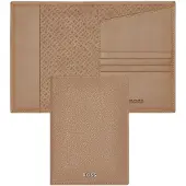 HUGO BOSS Classic Grained Passport Case, Marron