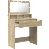 vidaXL Table de chevet pour chambre à coucher, style Sonoma, en chêne, 80 x 39,5 x 135 cm