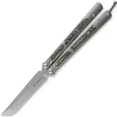 Maxace Couteau papillon Covenant 3.0, Green/Yellow CF Inlay