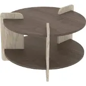 CALICOSY - Table basse ronde double plateau D70 cm MILO