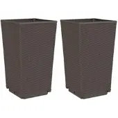 vidaXL Jardinières 2 pcs marron 32,5x32,5x57 cm polypropylène