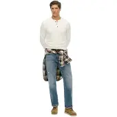 Superdry Grandad Long Sleeve T-shirt Blanc S Homme