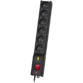 CARUNO lx 610 g-a, protection contre les surtensions, 1,5m, noir 6 prise(s) 230 V
