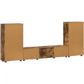 vidaXL Ensemble de meubles TV FLORIN, 3 pièces, bois d'ingénierie en chêne fumé