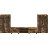 vidaXL Ensemble de meubles TV FLORIN, 3 pièces, en bois composite imitation chêne fumé