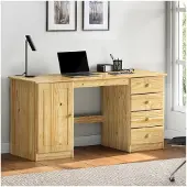 Idimex Bureau Multi Rangements Pin Massif Vernis Naturel