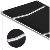 vidaXL Store manuel rétractable avec LED 350x250 cm Anthracite