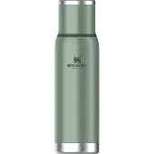 Stanley The Adventure To-Go Bottle 1.1QT, Hammertone Green 10-10819-060 gourde thermos avec bouchon verseur et gobelet, 1L