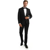 Suitable Smoking Brooklyn Laine mélange Noir taille 44