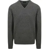 William lockie Pull Laine d'Agneau Col-V Gris Cliff